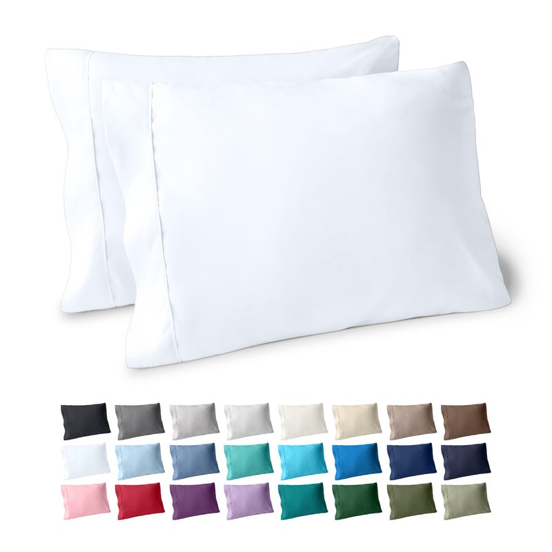 Bare Home Microfiber Pillow Cases - Standard/Queen Size Set of 2 - Cooling Pillowcases - Double Brushed - Medium Blue Pillowcases 2 Pack - Easy Care (Standard Pillowcase Set of 2, Medium Blue) - Image 1